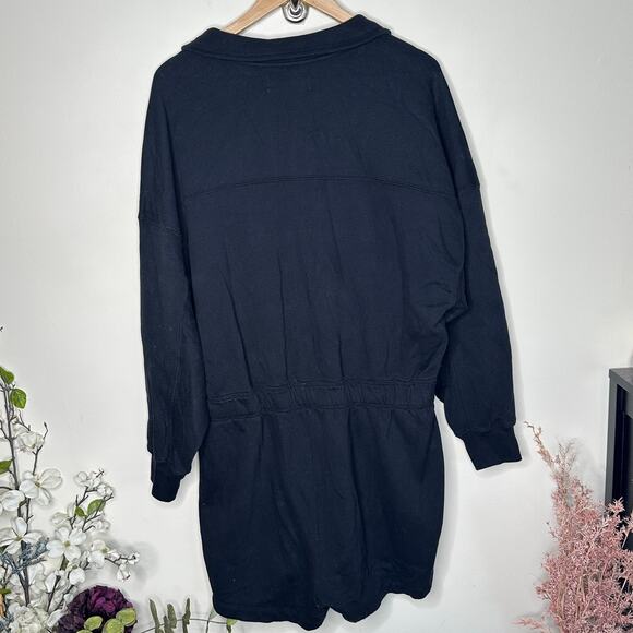 ABERCROMBIE & FITCH Lounge Black Fleece Long Sleeve Romper Sz XL {Q22} - Picture 3 of 5